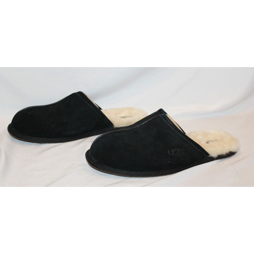 NIB UGG Men's Scuff‎ Suede Shearling Slippers BLACK